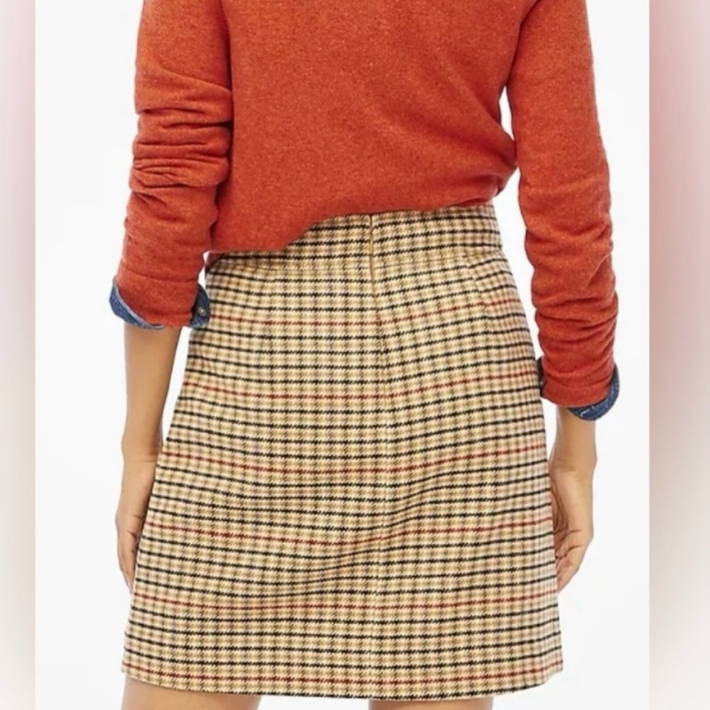 🤎🧡 NWT J. CREW PLAID WOOL SKIRT! - Picture 2 of 10